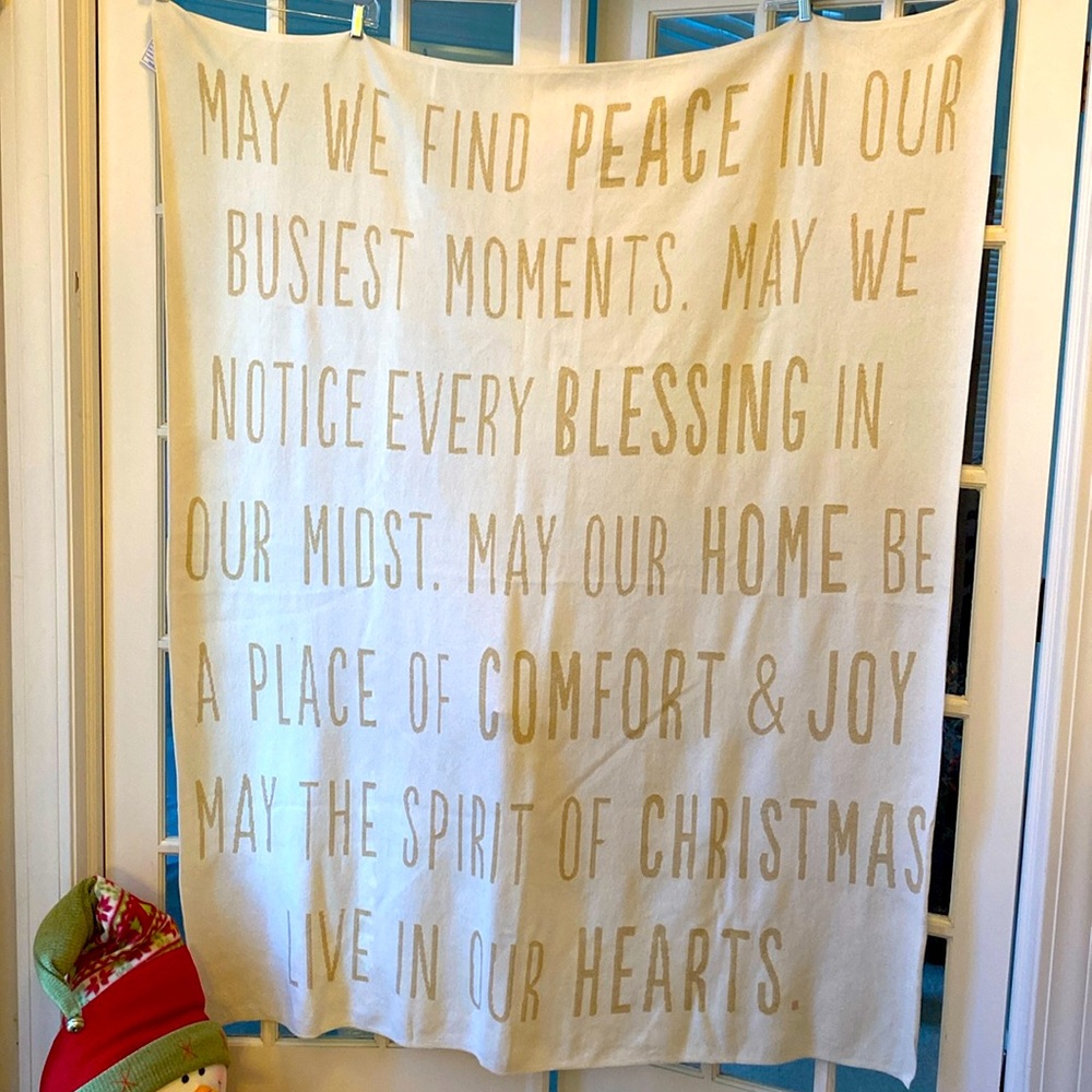 Holiday Christmas  Blessings Throw Blanket 50 x 60. NWOT